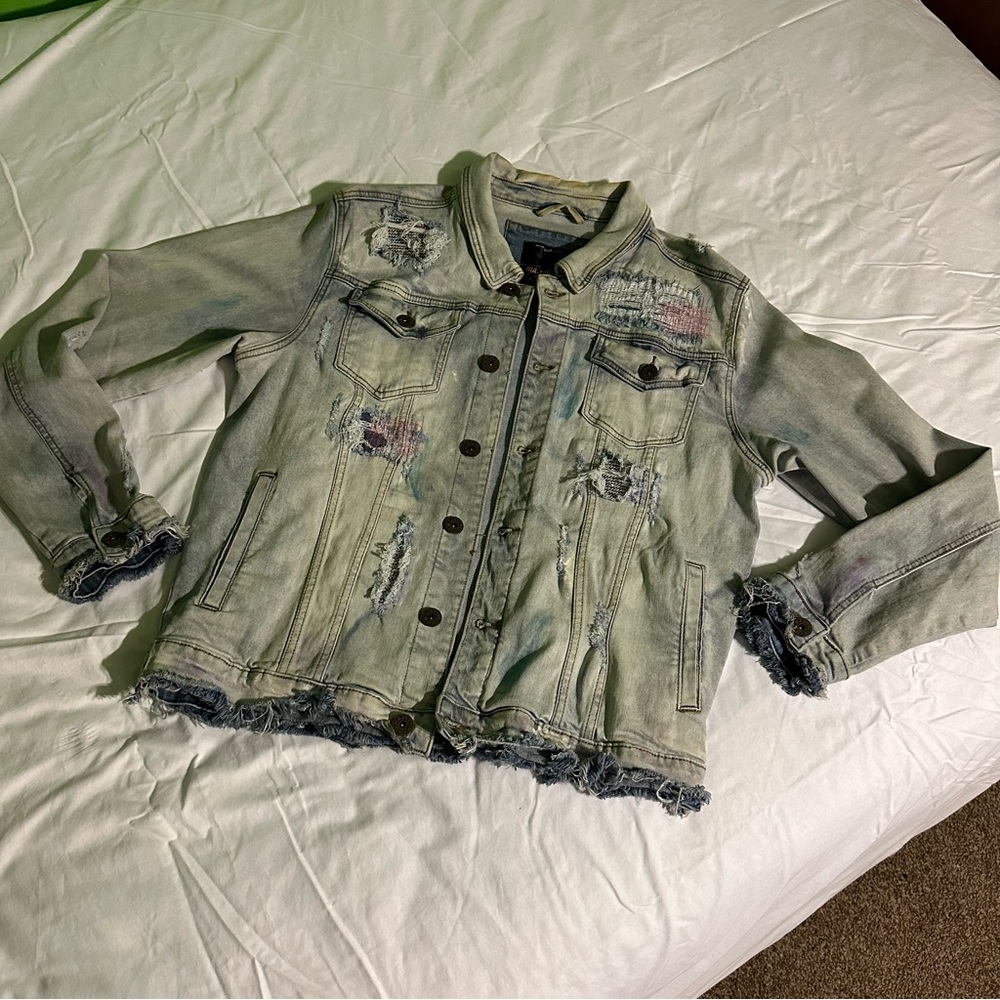 Distressed Denim Jean Jacket